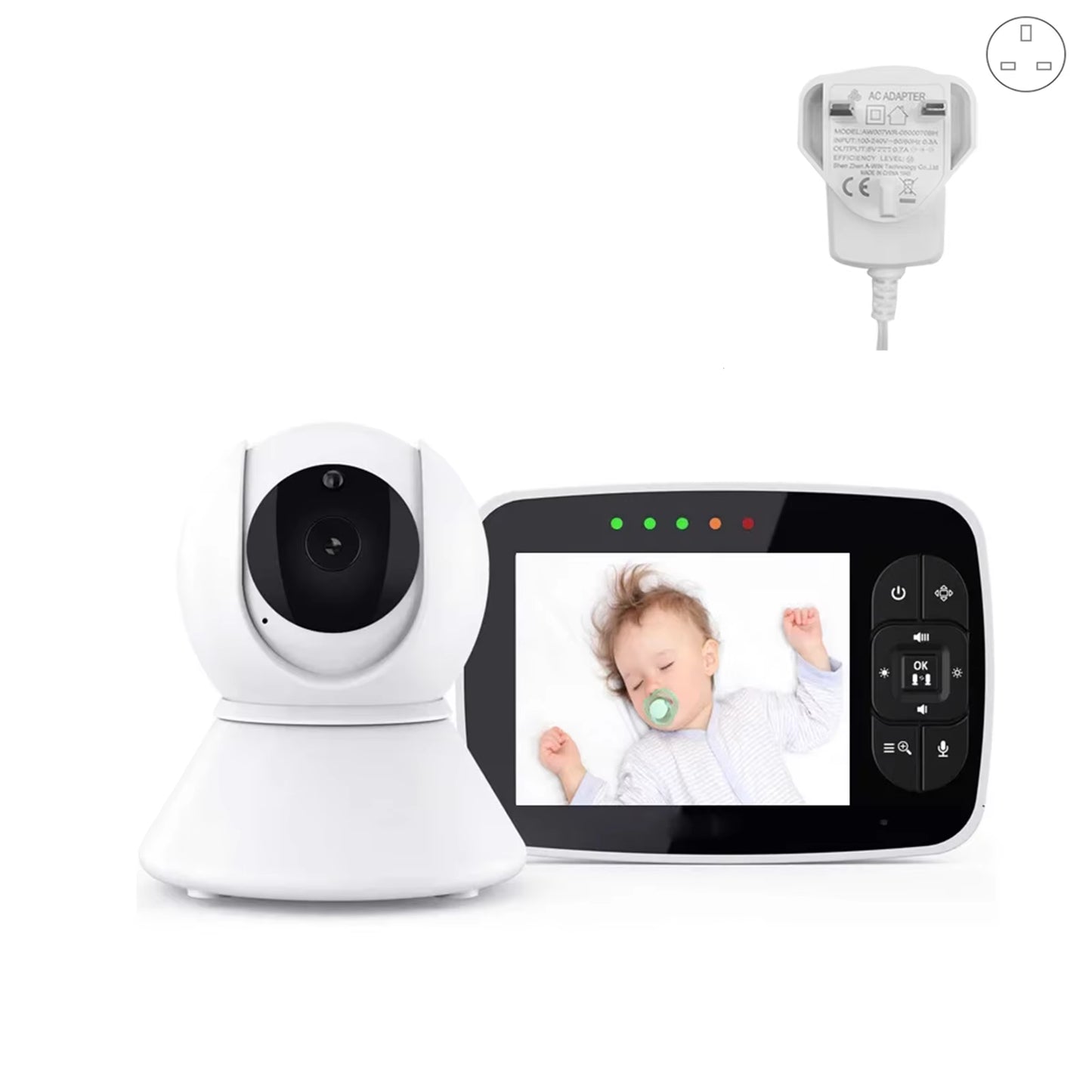 3.5 Inch Video Baby Monitor Infrared Night Vision Wireless Video Baby Monitor with Remote Camera Pan-Tilt-Zoom