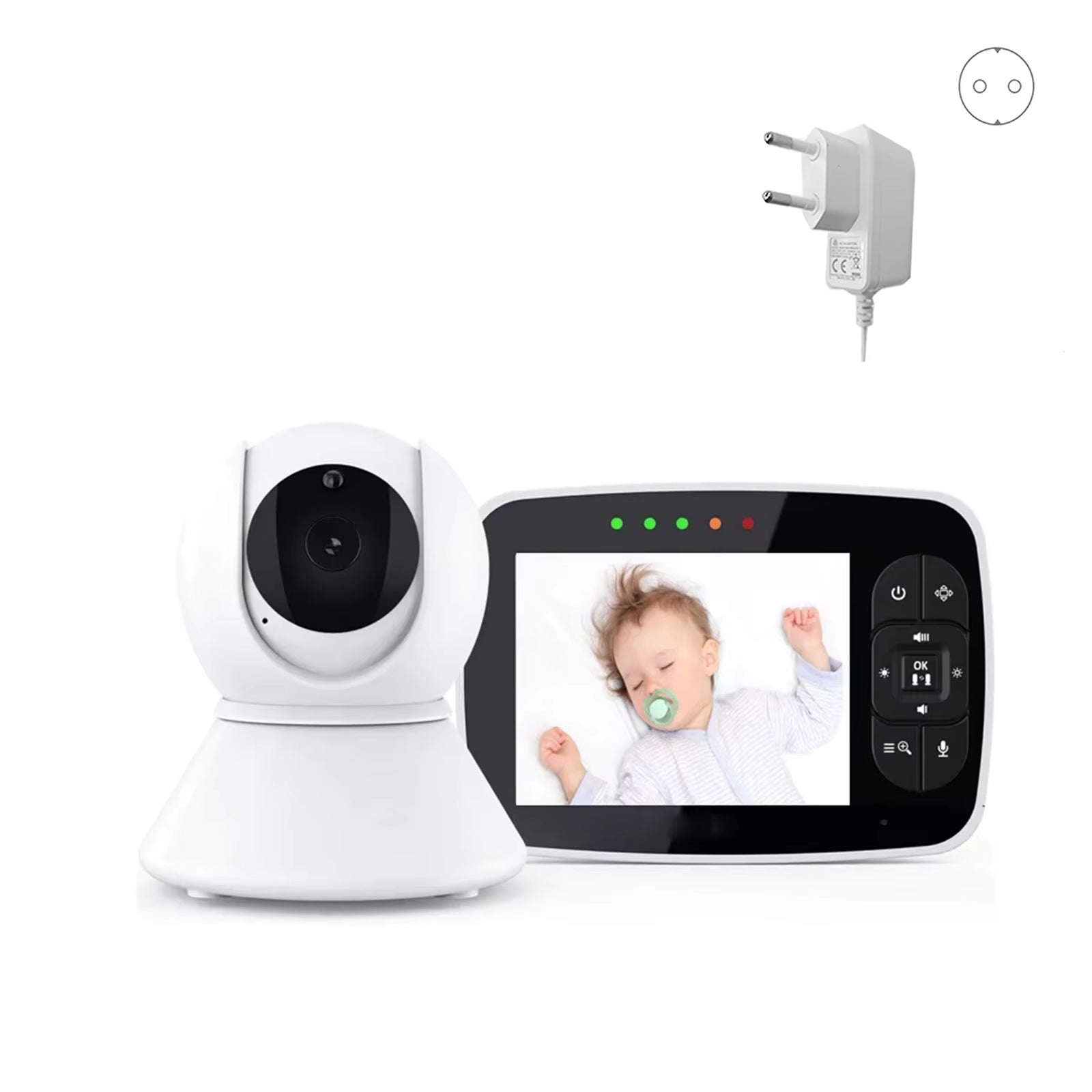 3.5 Inch Video Baby Monitor Infrared Night Vision Wireless Video Baby Monitor with Remote Camera Pan-Tilt-Zoom