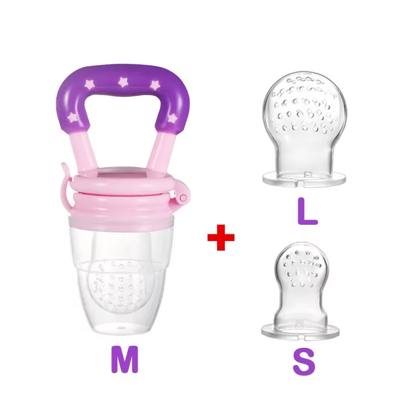 Baby Fruit Feeder, Frozen Teething Toys, Baby Fruit Pacifier, Feeder Silicone Pouches, Baby Eating Essentials for Toddlers Kids