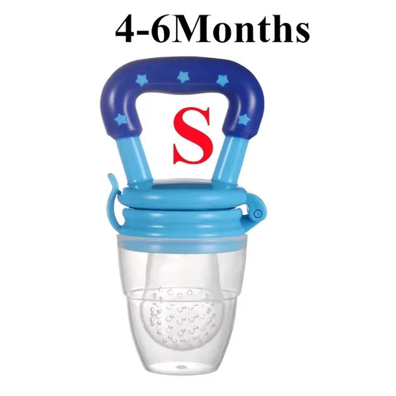 Baby Fruit Feeder, Frozen Teething Toys, Baby Fruit Pacifier, Feeder Silicone Pouches, Baby Eating Essentials for Toddlers Kids